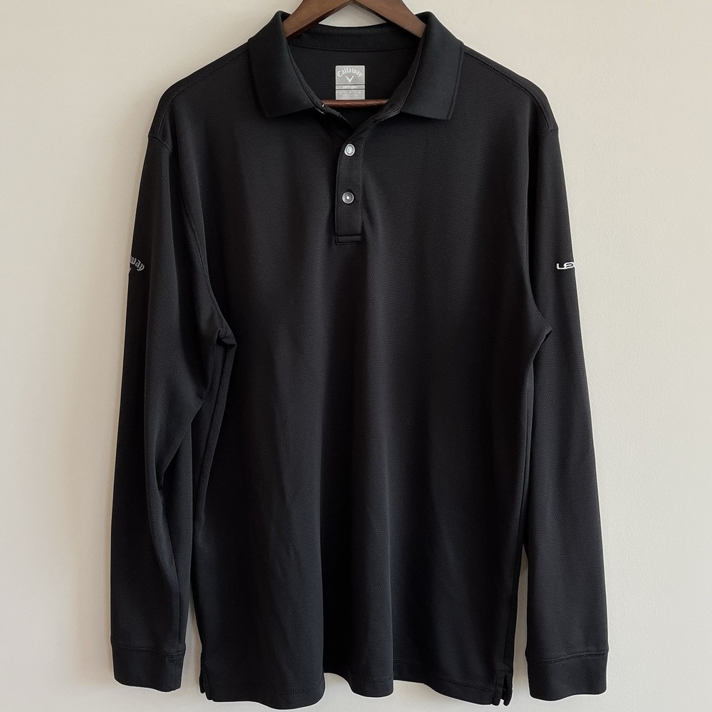 Callaway Opti Dri Men's Black Long Sleeve Polo Lexus Size L